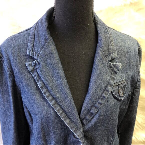 American Eagle Denim Jean Jacket size XL Embellished Upcycled (1006) - Picture 9 of 10